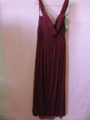 *Alfred Sung Off Shoulder Size: 16 Burgundy Brides