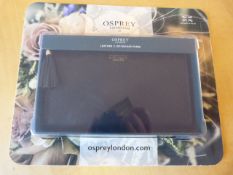 *Osprey London Black Leather 3/4 Zip Purse