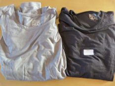 *32° Heat Size: L Black & Grey Crew-Neck Top 2pk