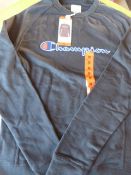 *Champion Size: M Navy Lon Sleeve Crew-Neck Top