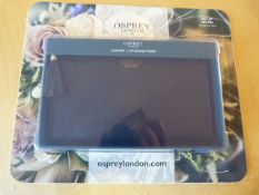 *Osprey London Black Leather 3/4 Zip Purse