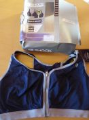 *Zip Plunge Purple Sports Bra Size: 38DD