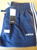 *Adidas Black & White Size: L Jogging Bottoms