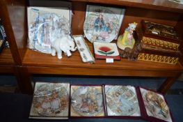 Six Royal Worcester Wall Plates plus Decorative Bo