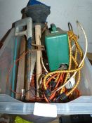 Box Including Saw, Battery Charger, Bungee Clips, Extension Lead, etc.