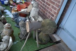 Wooden Reindeer and a Toadstool