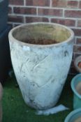 Large Terracotta Planter with Inscribed Design