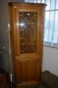 Glazed Pine Corner Cupboard