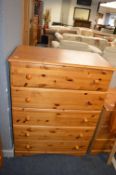 Pine Five Drawer Bedroom Chest