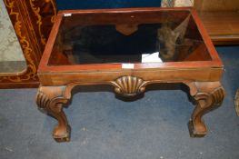 Coffee Table with Smoked Glass Top and Shell Carve