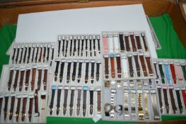 7 Trays of New Leather Wristwatch Straps
