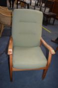 Parker Knoll Armchair with Pale Green Upholstery