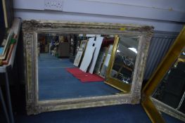 Large Beveled Edge Mirror with Paint Effect Frame