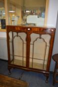 1930's Veneered Glazed China Cabinet