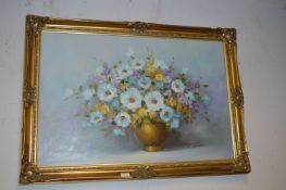 Gilt Framed Oil on Canvas by C. Nickels - Still Li