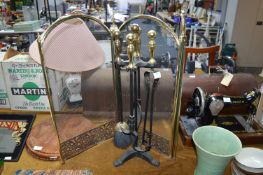 Brass Fire Guard and Companion Set