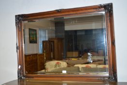 Dark Wood Framed Beveled Edge Mirror