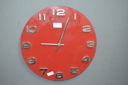 Red Retro Style Wall Clock