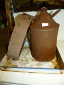 Enamel Tray, Garden Riddle, and a Fuel Can