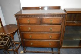 Edwardian Oak Two over Three Bedroom Chest