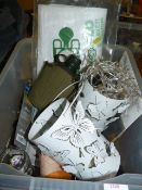 Miscellaneous Box Including Water Bottle, Lights, Darts, Vacuum Cleaner Bags, etc.