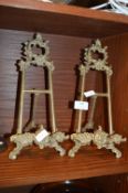 Two Small Brass Easels