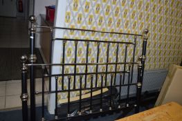 Black & Chrome Effect Double Bed Frame