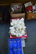 Two Boxes of Glassware, Ornaments, Mugs, etc.