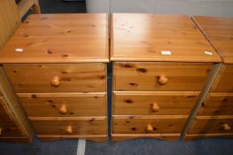 Pair of Pine Three Drawer Bedside Chests