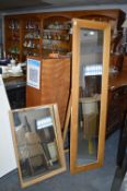 Light Oak Dressing Mirror with Easel Stand, plus a