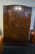 Large Mahogany Double Wardrobe with Original Key