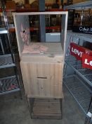 * 3 x display crates with pink flower motif 500w x 500d x 500h