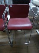 * red leather stool with chrome frame - 480w x 450d x 1000h