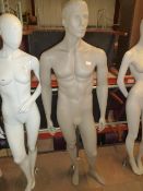 * male mannequin with glass base