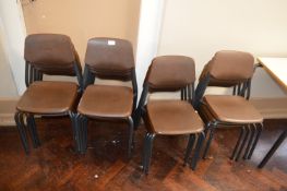 *Seventeen Metal Framed Plastic Primary School Chairs