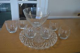 *Glass Bowl, Glass Tray and Six Glasses