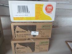 * salt/pepper/sweetener sachets