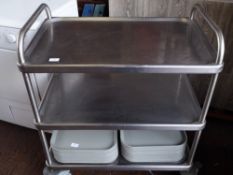 * 3 tier S/S hostess trolley 750w x 50d x 100h