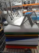 * 17 x assorted chopping boards with S/S stand