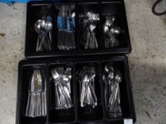 * 2 x black cutlery trays with cutlery