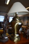 Large Glass Table Lamp and a Figurine Lamp Base