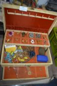Jewellery Box and Contents of Vintage Costume Jewe