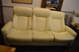 Leather Reclining Three Seat Sofa