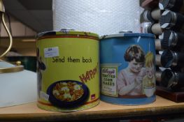 Two Retro Style Kellogg's Cereal Storage Tins