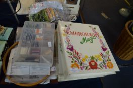 Embroidery Magazines and Patterns plus Thread