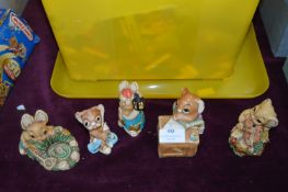 Five Pendelfin Figures (no boxes)