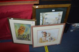 Three Framed Watercolours