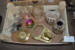 Glassware, Brassware, and an Owl