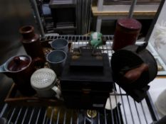 *selection of interesting display items - tins/jugs/ticket dispenser/etc