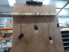 *industrial style light fitting with 6 drops (some bulbs required).